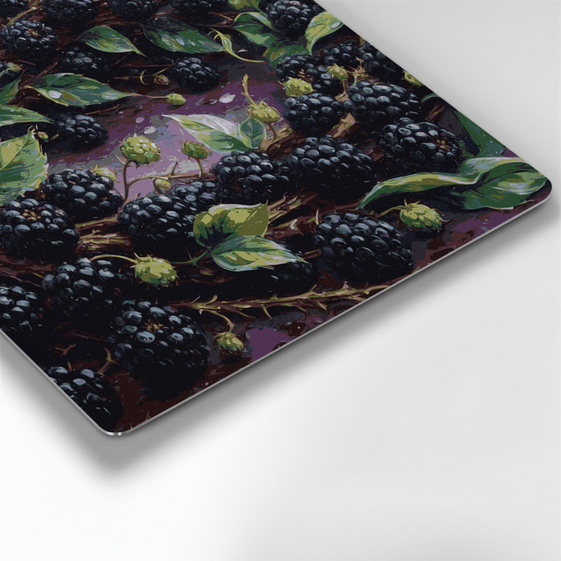 Fruit Raspberry Black Purple Metal Wall Art, 16" H x 16" W