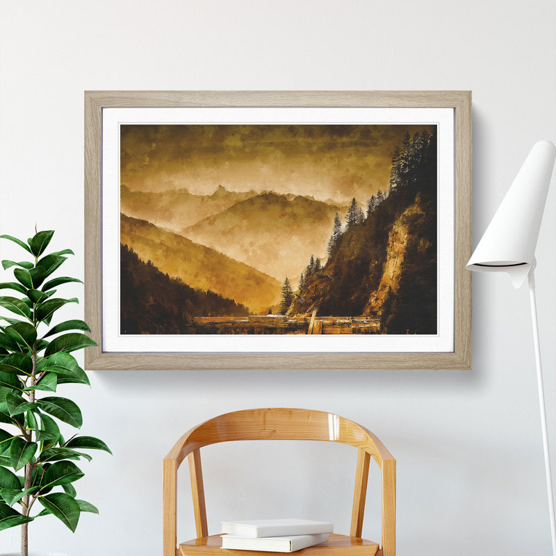 Mountain in Arlberg Pass - Framed Print, Oak Framed, 27cm H x 36cm W x 2cm D