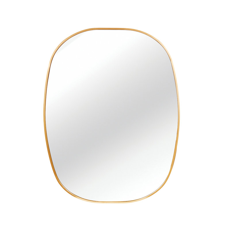 Oval Framed Wall Mirror, Gold