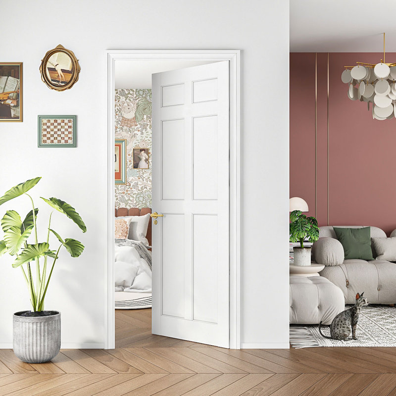 Porte intérieure en bois massif peu encombrante, style moderne pour les cuisines