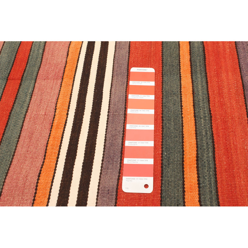 Tapis décoratif en laine noué à la main de conception unique noué à la main des années 1980 5 pi 11 po x 11 pi 5 po en orange/jaune/brun