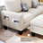78'' Upholstered Sofa Couch With Movable Ottoman-833785854