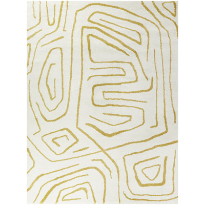 Tapis crème / doré à motif abstrait Arlington