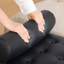 Banc capitonné à boutons avec appui-tête et pieds en noyer foncé-905773556-905773555