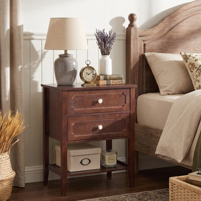 Table d'appoint en bois massif brun