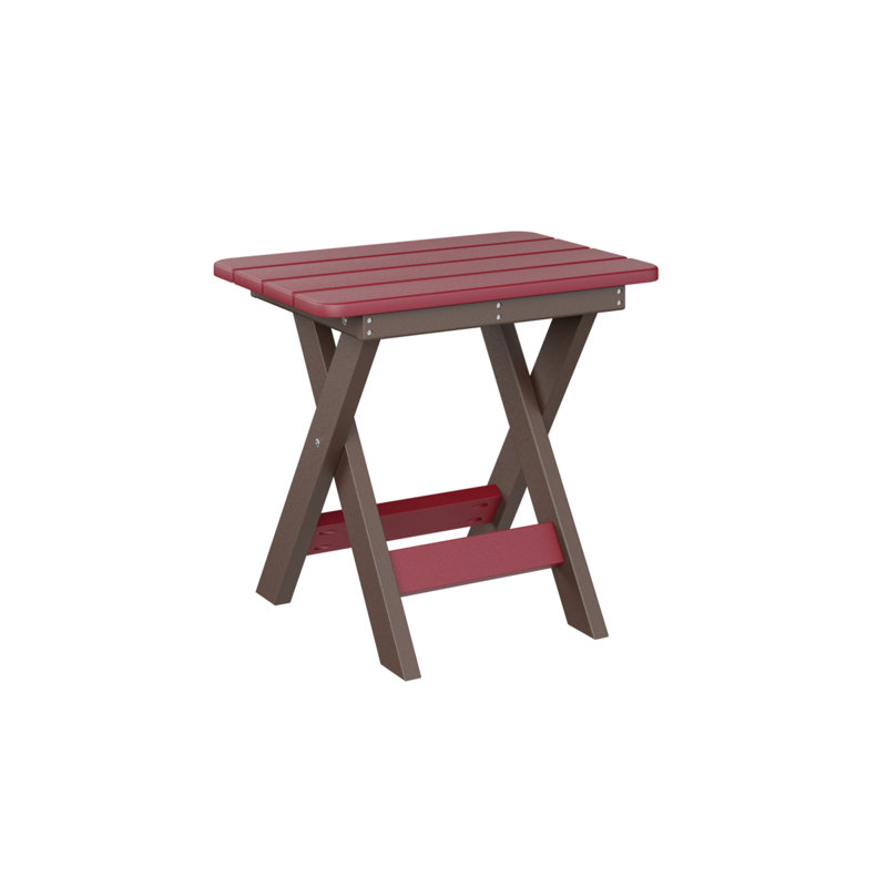 Berlin Gardens Folding End Table, Scarlet Red, Chocolate Brown