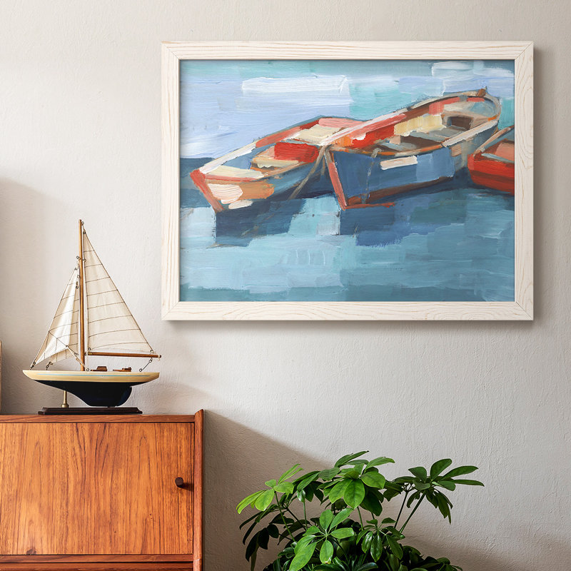 Primaire bateaux I, reproduction d'art sur toile, H 28 po x l 42 po x P 1,5 po, Blanc