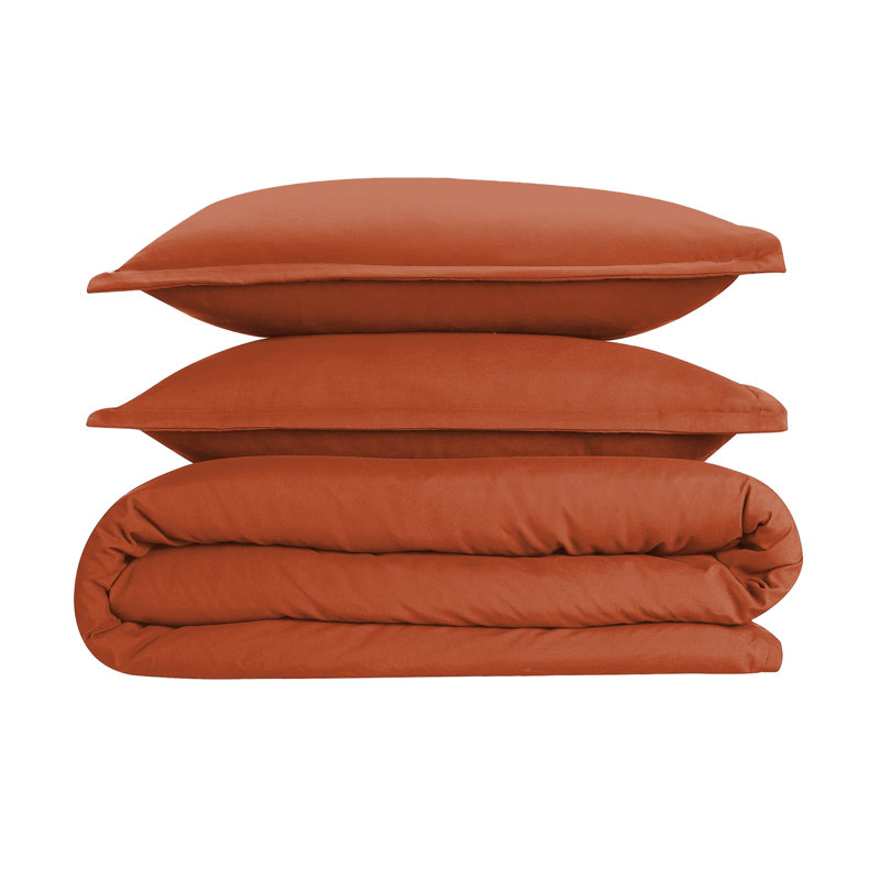 Kamiaya Plain Microfibre 200TC Reversible Duvet Cover Set, Kingsize Duvet Cover + 2 Pillowcases, Rustic