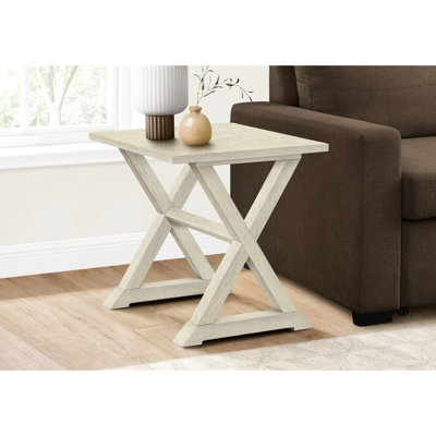 Spacious Square Bedroom Nightstand In Antique White - Improves Organization Of And Living Room Accent Table With Surface Fits Settings