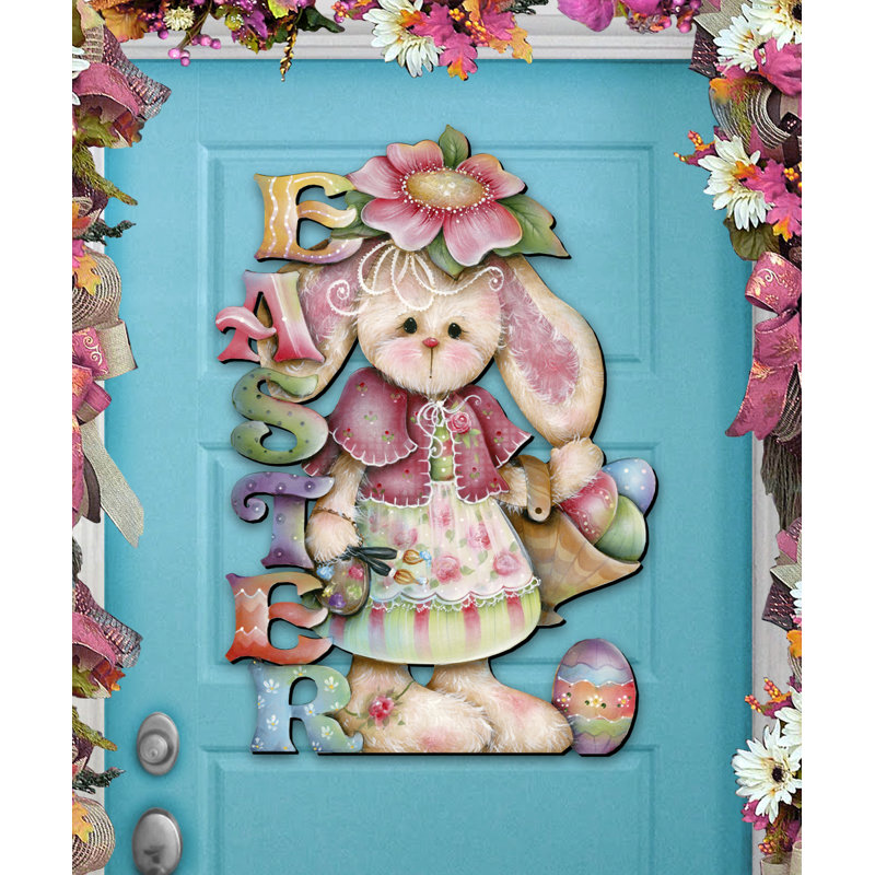 The Easter Bunny Wooden Door Hanger