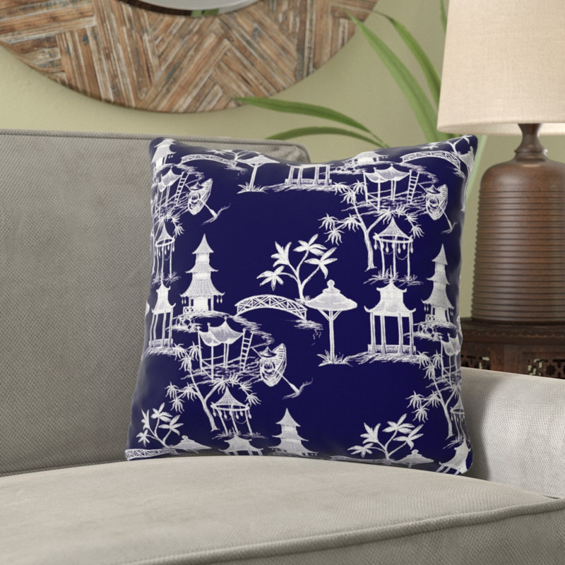 Coussin Osbaldo, 18 po x 18 po, Bleu marine