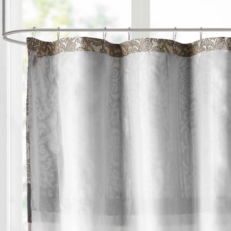 Embroidered Shower Curtain, Black