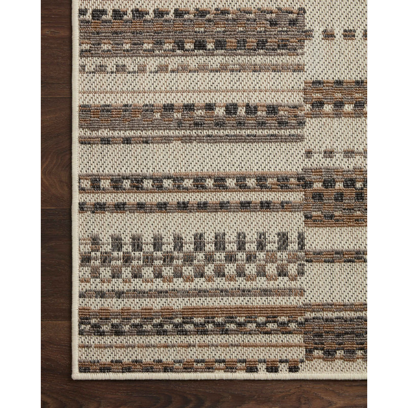 Tapis ivoire / taupe Oakhaven II Rainier, Carré 1 pi 6 po