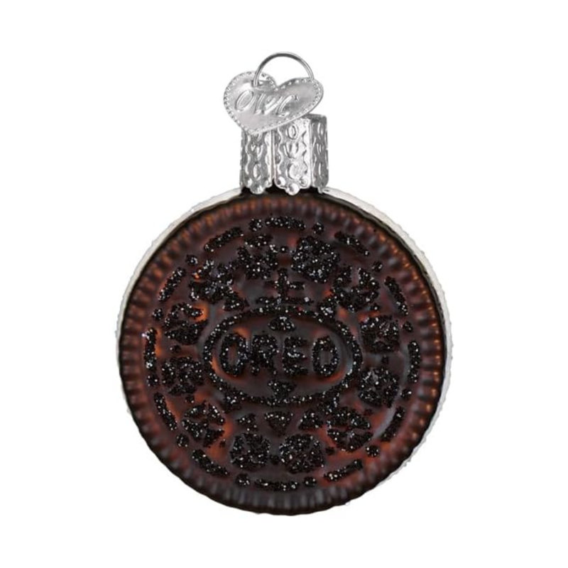 Ornement en verre soufflé, biscuit Oreo