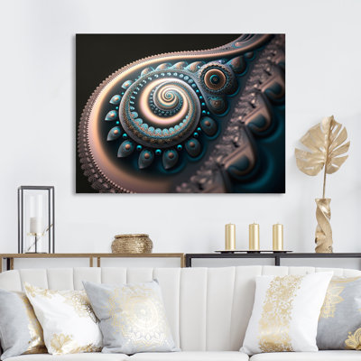Vicenta turquoise et fractale rose II - reproduction sur toile