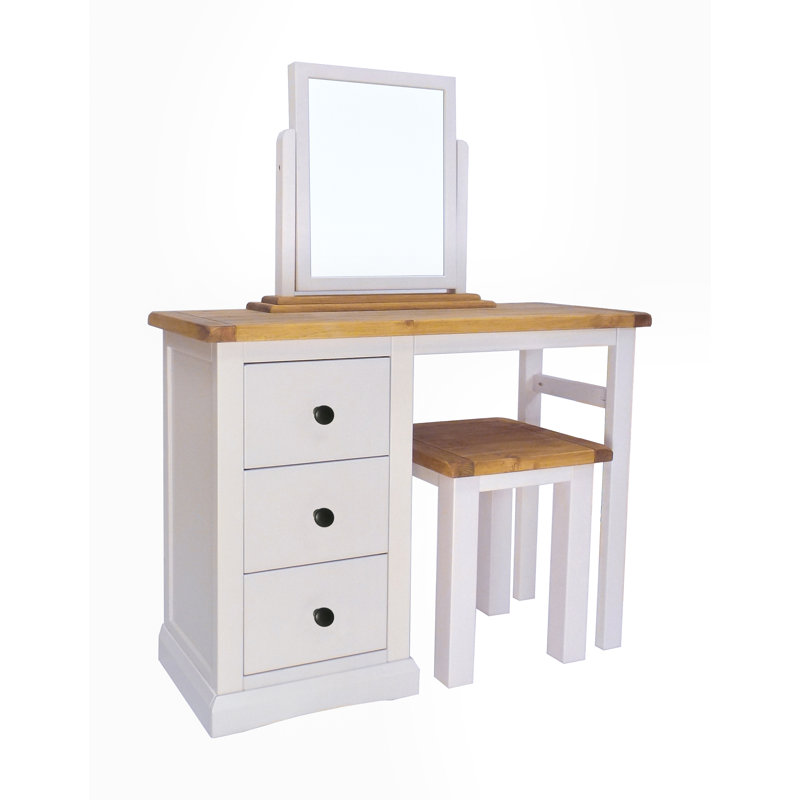 Bingley Dressing Table with Mirror, Grey/Black/Off White