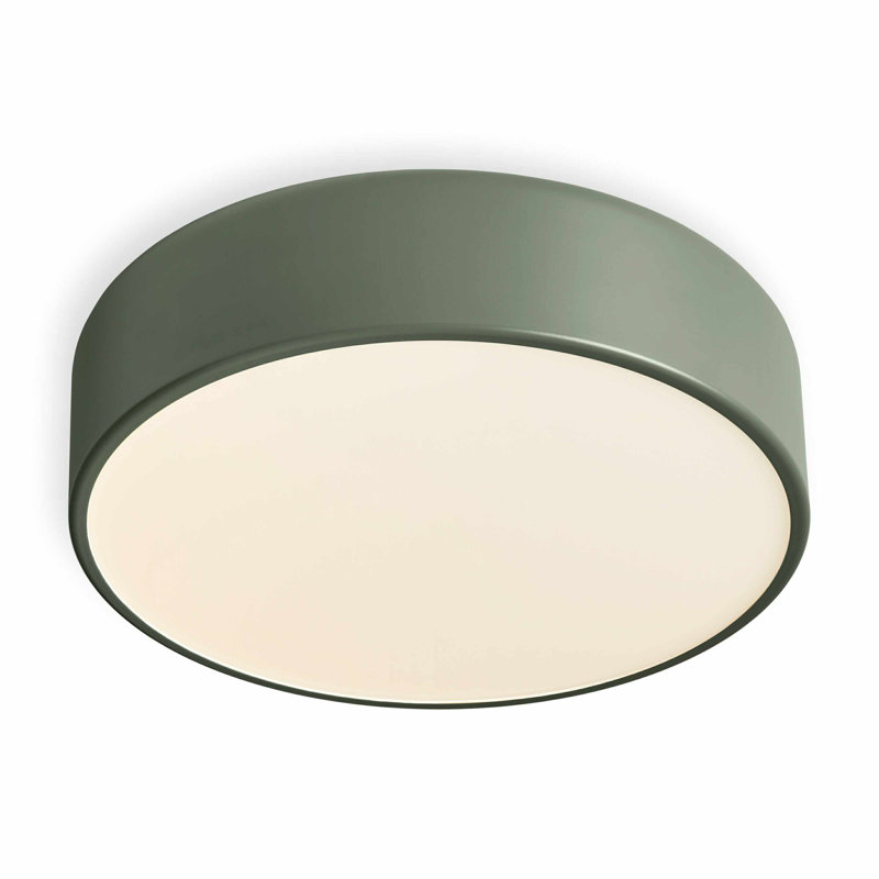 Bobber Glass LED Flush Mount, 4" H x 20" W x 20" D, Gray Green