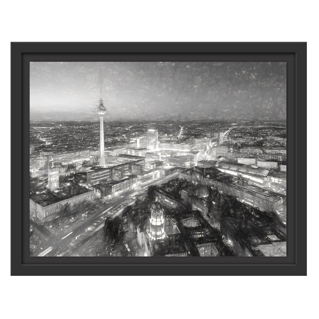 Gerahmtes Wandbild Berlin City Panorama Kunst