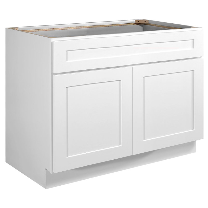 Design House Brookings Unassembled Shaker Sink Base Kitchen Cabinet, White, 42" W