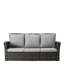 Patio 3 saisons 67,7 po avec coussins gris épais, structure noire, mousse haute et ergonomique