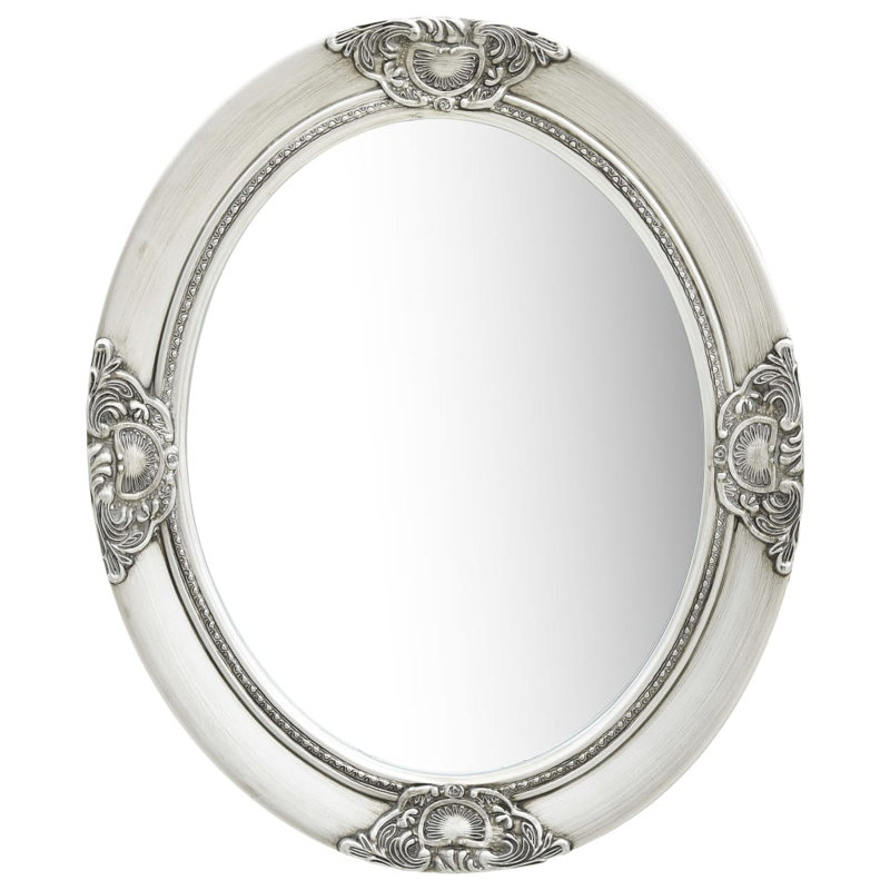 Cann Wood Oval Wall Mirror, 60cm H x 50cm W, Silver