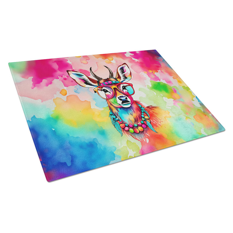 Hippie Animal Deer Glass Cutting Board