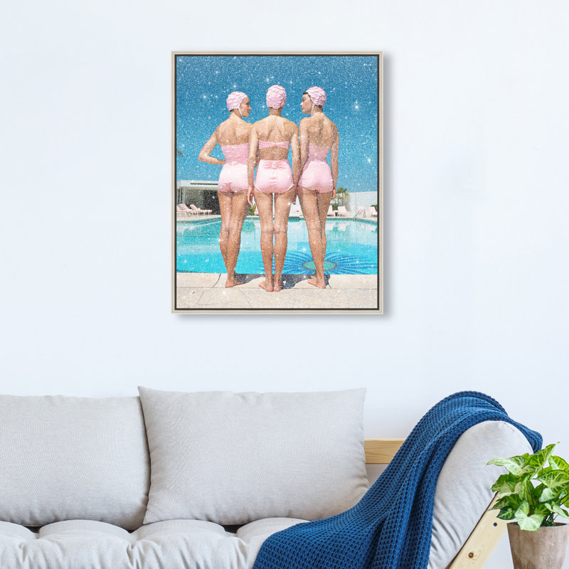 Pool Edge Canvas Fashion Print by Oliver Gal, Black Frame, 16 x 20, 30"H x 36"W, Gallery Wrapped