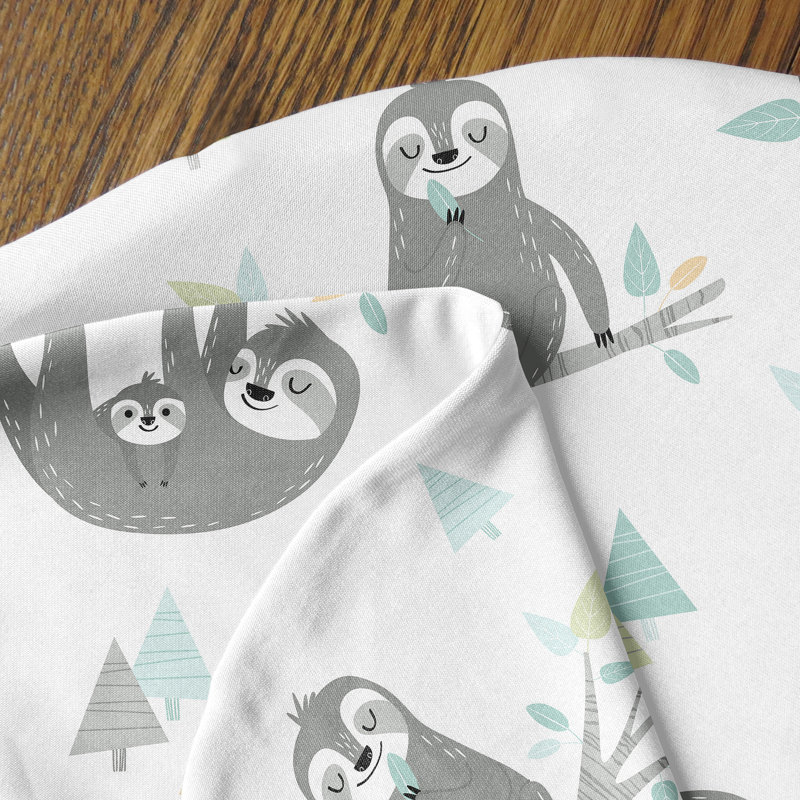 Housse de coussin d'allaitement paresseux turquoise et gris par Sweet Jojo Designs