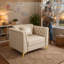 Canapé modulaire Chesterfield une place en similicuir beige/blanc-2048310180