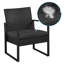 Ensemble de meubles de patio 3 pièces Bowmore avec chaises rembourrées en rotin et table en métal-445073398