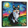 Tri-Color Corgi Night by Aja Trier - Floater Frame Painting on Canvas