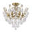 6-Light Antique Brass Flush Mount With Clear Crystals