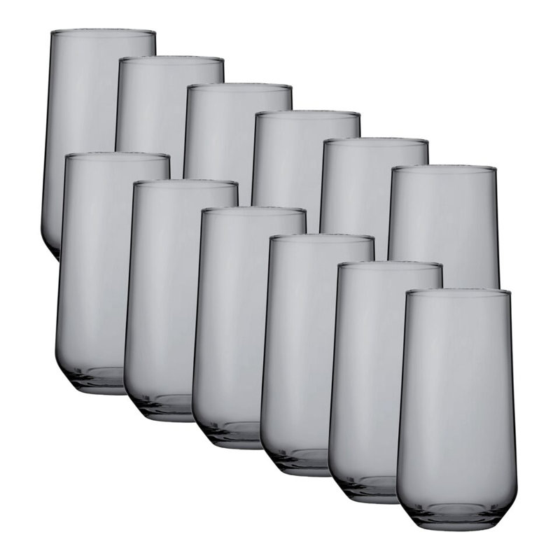 Atanya 15.8926ml Drinking Glass Set, Dark Grey