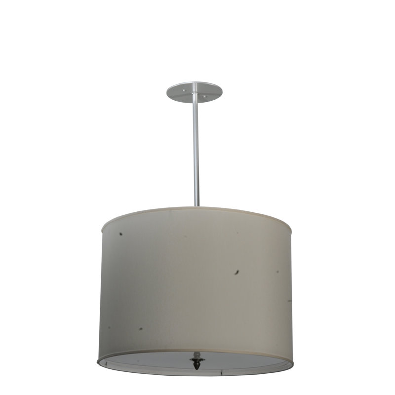 Luminaire suspendu tambour simple 4 lumières Kaeman, Chrome