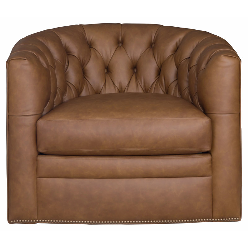 Leather Tufted Armchair, 1181 Pearl