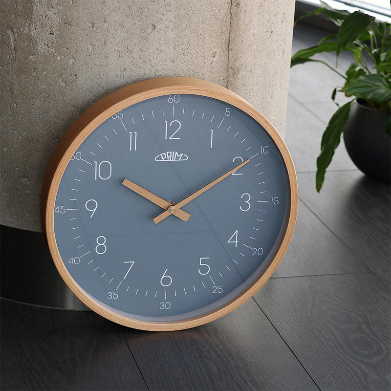 Wood Wall Clock, Gray