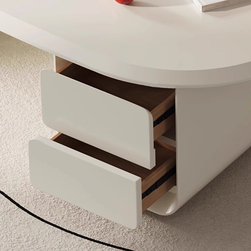 Ensemble de meuble télé extensible et table basse en bois, Blanc