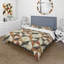 Ensemble de housse de couette à imprimé géométrique brun IV - Mid-Century-109173110