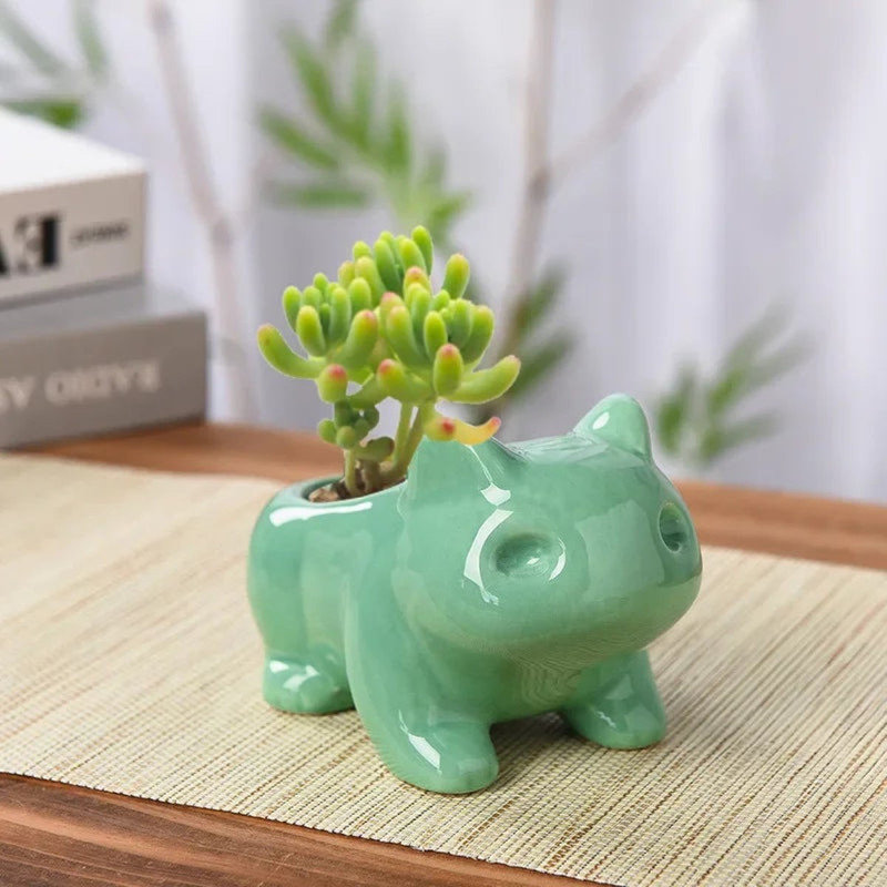 Mignon petit pot à fleurs en céramique avec trou de drainage
