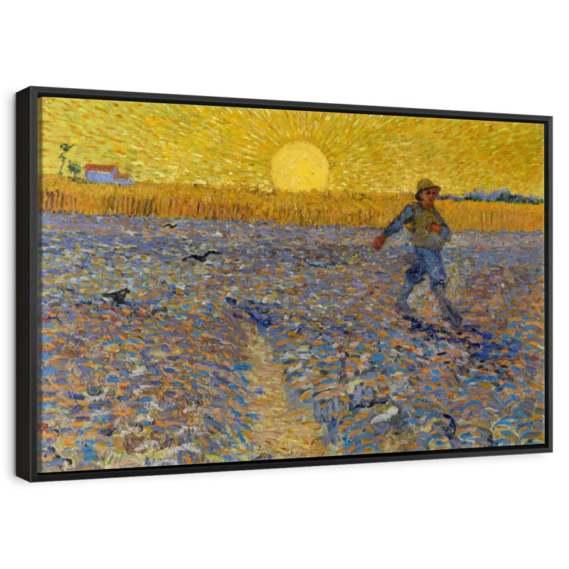 Le semeur, 31 po x 21 po, Cadre flottant noir