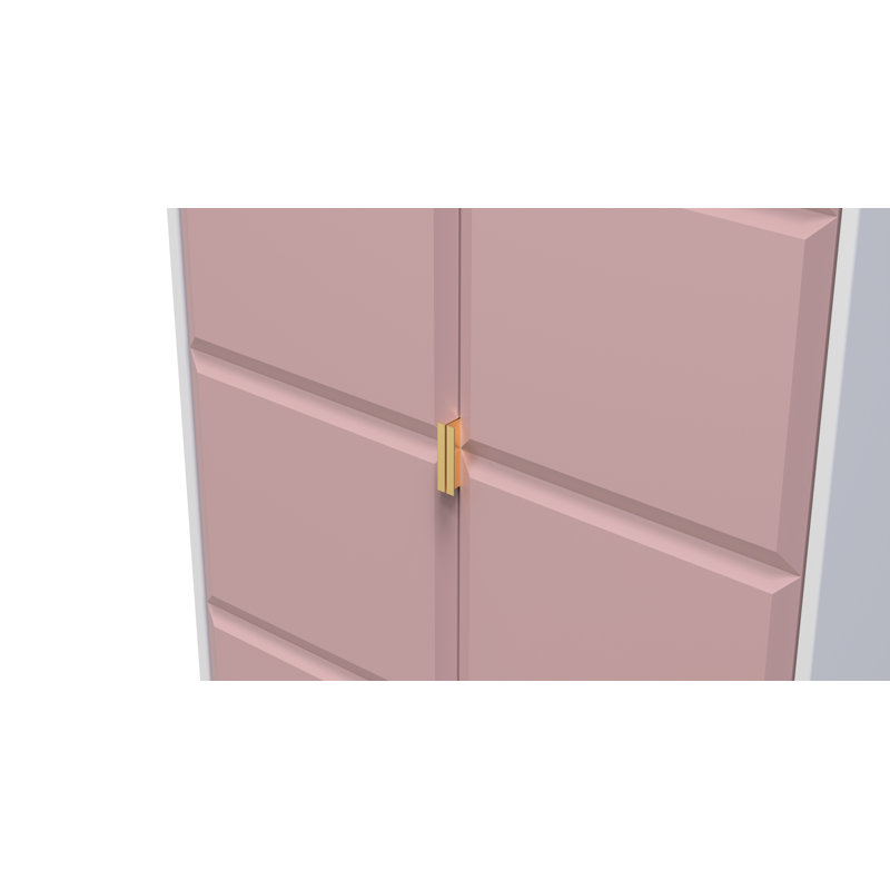 Allem 2 Door Wardrobe, Pink/White