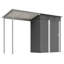 Remise durable en acier galvanisé de 5 pi x 3 pi et abri de jardin, rangement facile à assembler avec pergola ouverte, remise tout-en-un 2 en 1 pour le rangement des outils, le patio et la cour