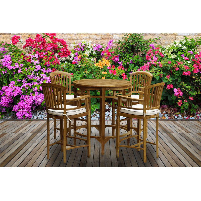 Bauman Outdoor Teak Bar Stool