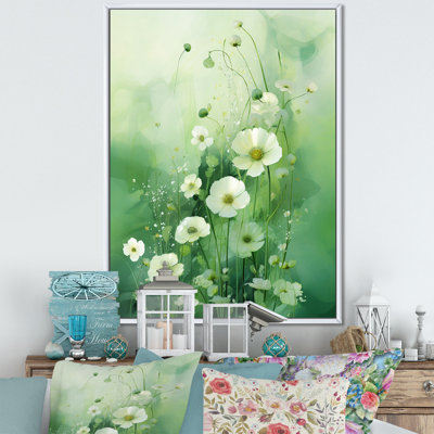 Green and White Seasons Symphony sur toile