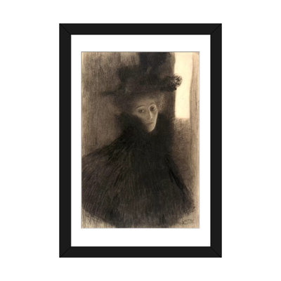 «Portrait of a Lady with Cape and Hat» par Gustav Klimt, reproduction d'art sur toile