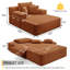 Chaise longue avec 3 coussins et pochette de rangement-132433411