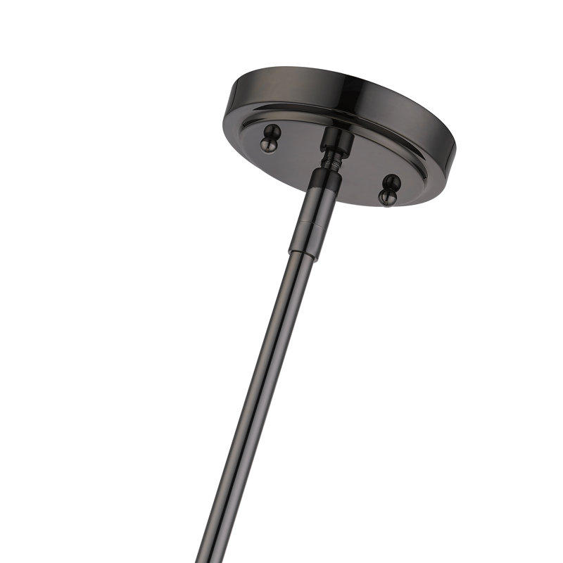 Luminaire suspendu cylindrique à 1 lumière Marciann, Noir chromé