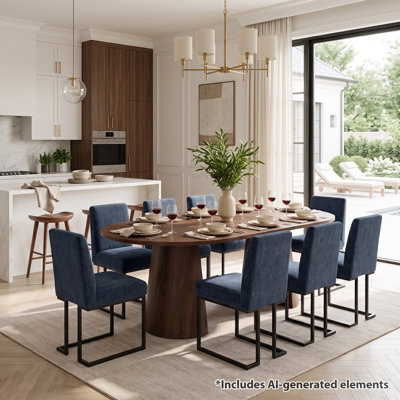 Ensemble de salle à manger extensible de 47 à 83 po avec chaises rembourrées pour 4 à 8 personnes