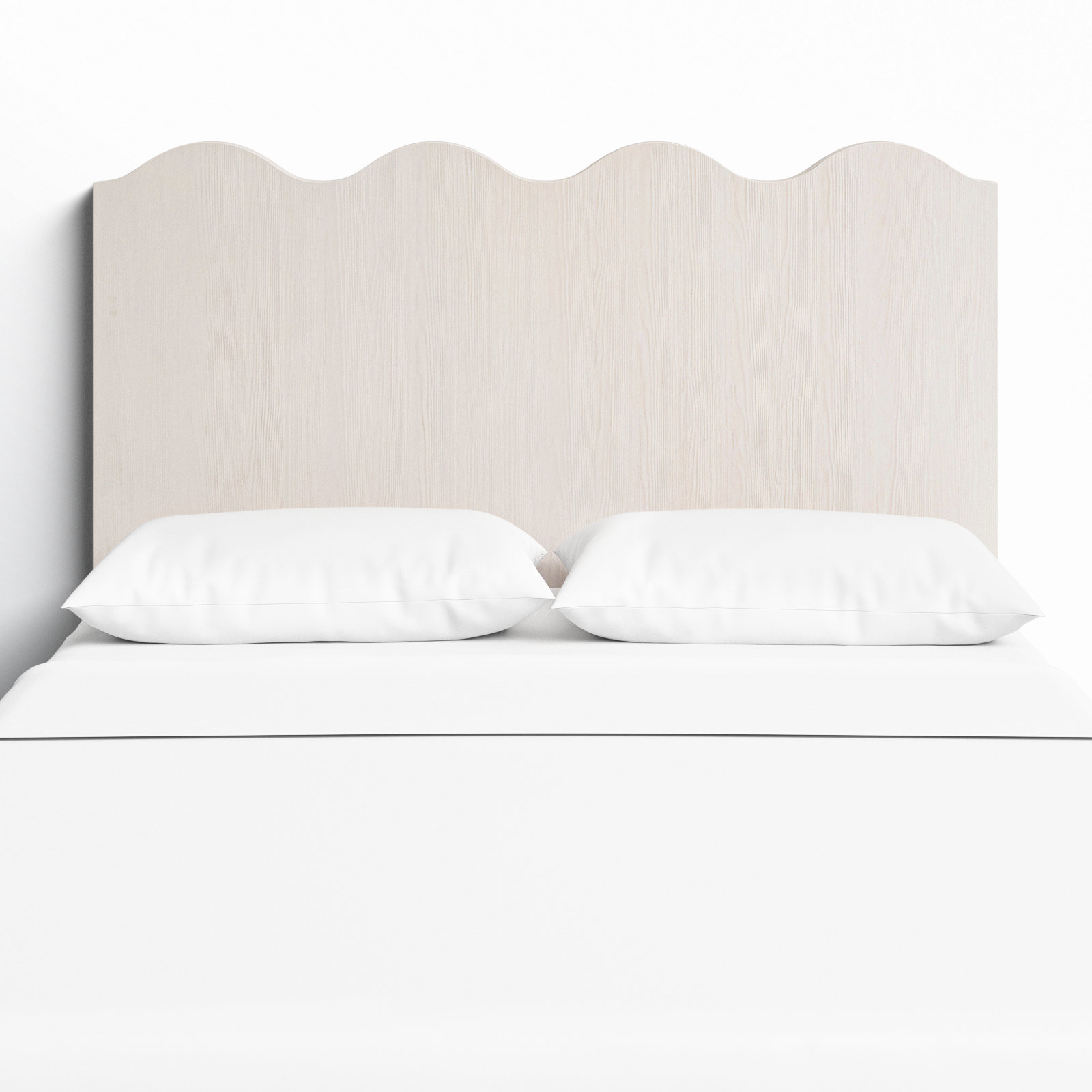 Rosalie Scalloped Headboard, Queen, White Sand