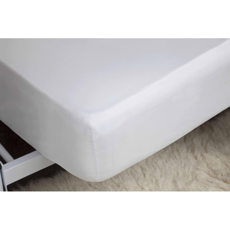 Plain Dye Brushed Cotton Flannelette Flannel Fitted Sheet, Small Double (4'), White